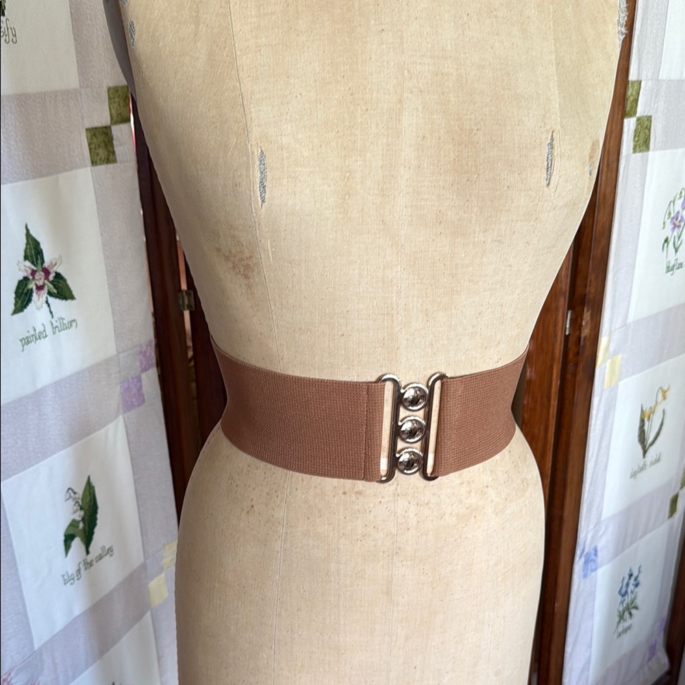 Vintage French Stretch Cinch Belt | Gloria Paris | Size Small | 1980s Style